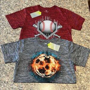 2 NWT Boys sport themed T-shirts by Tek Gear Size XL.